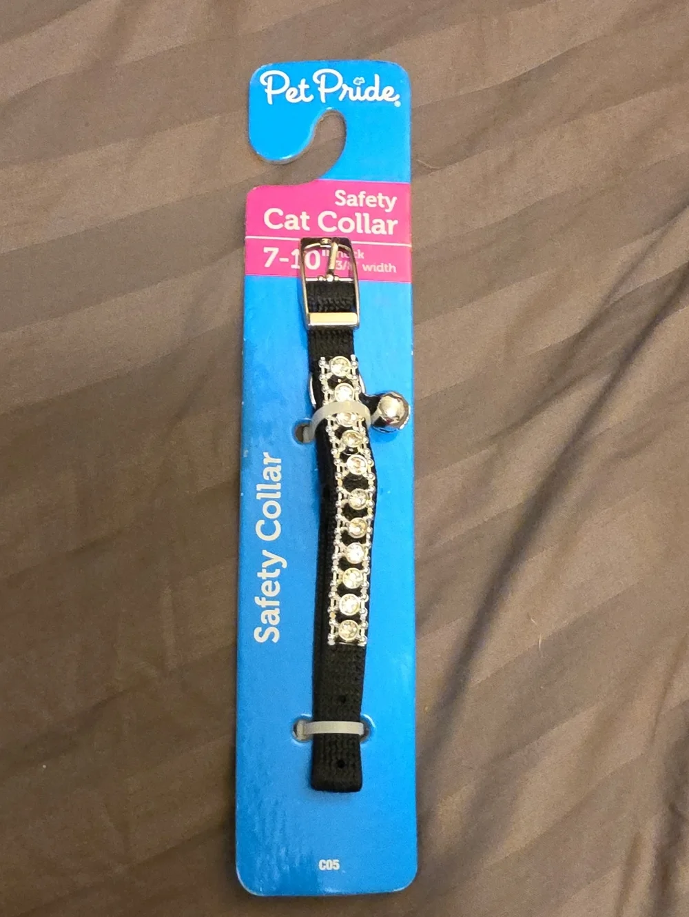 Black Safety Cat Collar with Decorative Rhinestones